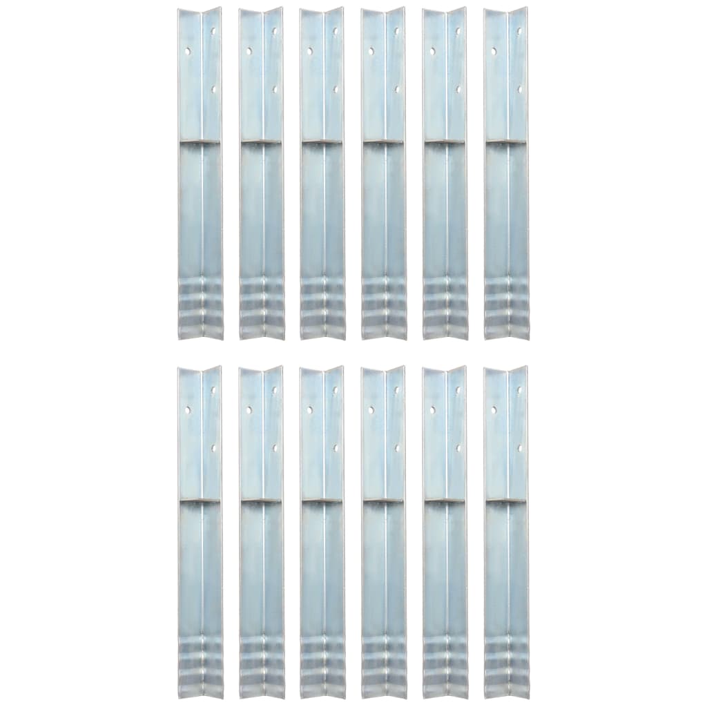 Anclaje de tierra forma de L 12 uds acero galvanizado 5x5x50 cm