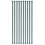 Postes de jardín 10 unidades 1 m metal verde