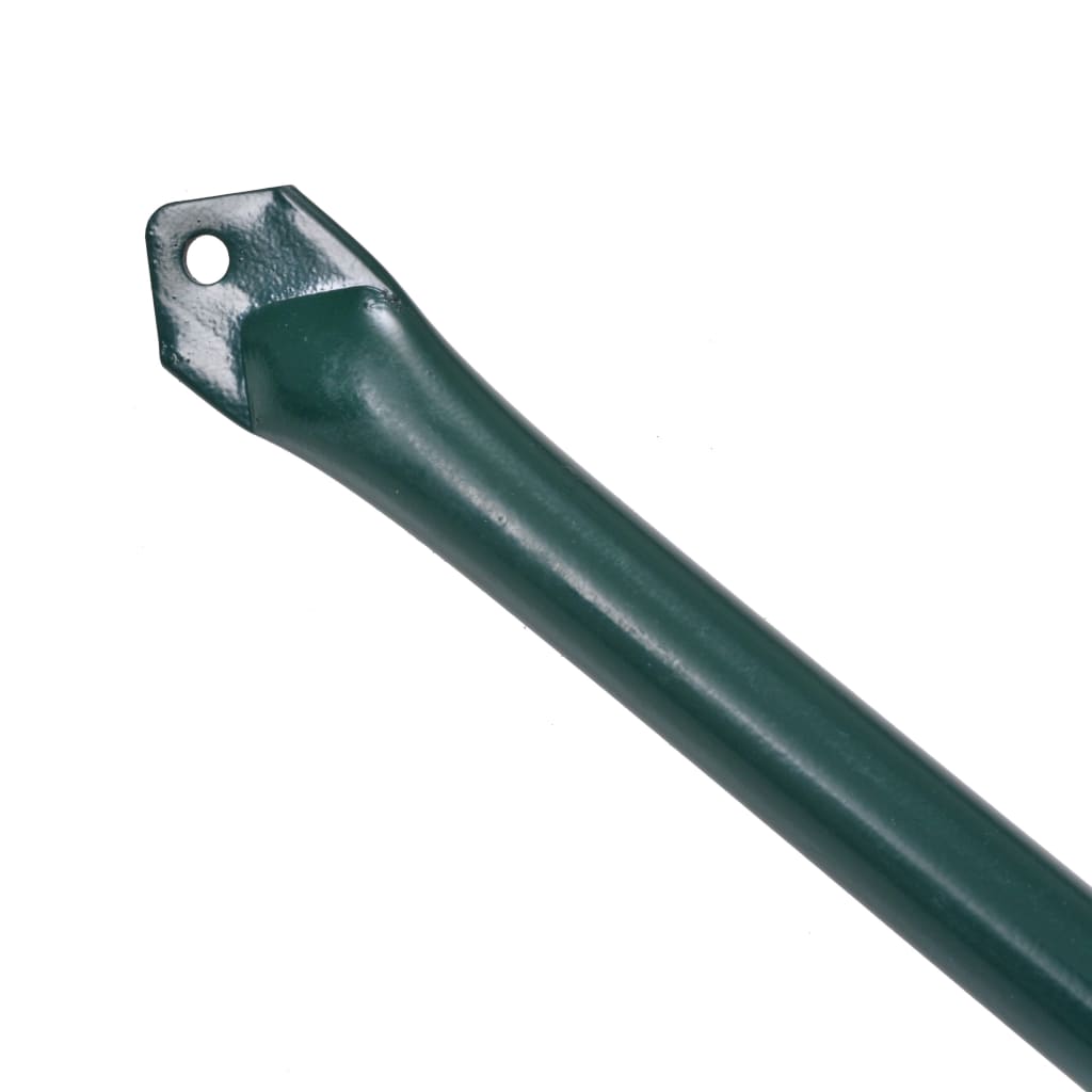 Postes de jardín 10 unidades 1 m metal verde