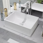 Lavabo con agujero grifo rectangular cerámica 46x25,5x12 negro