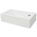 Lavabo con agujero grifo rectangular cerámica 46x25,5x12 blanco