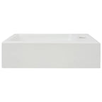 Lavabo con agujero grifo rectangular cerámica 46x25,5x12 blanco