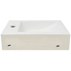 Lavabo con agujero grifo rectangular cerámica 46x25,5x12 blanco
