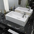 Lavabo con agujero grifo rectangular cerámica 46x25,5x12 blanco