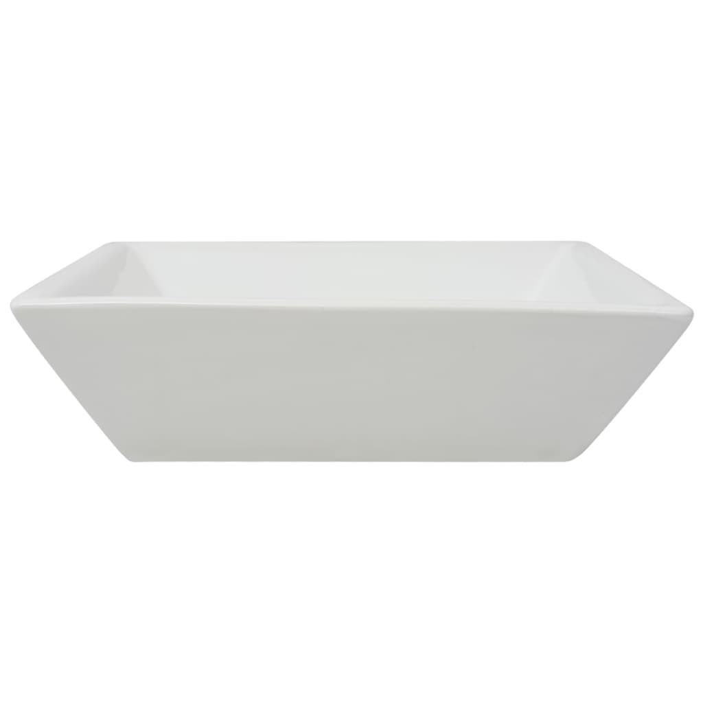 Lavabo cuadrado de cerámica 41,5x41,5x12 cm blanco