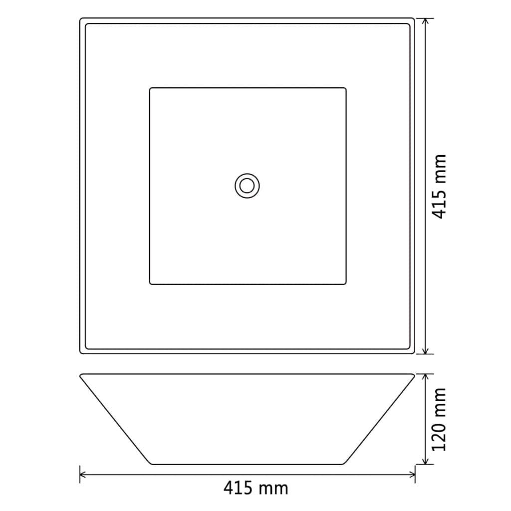 Lavabo cuadrado de cerámica 41,5x41,5x12 cm blanco