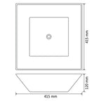 Lavabo cuadrado de cerámica 41,5x41,5x12 cm blanco