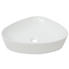 Lavabo triangular de cerámica blanco 50,5x41x12 cm
