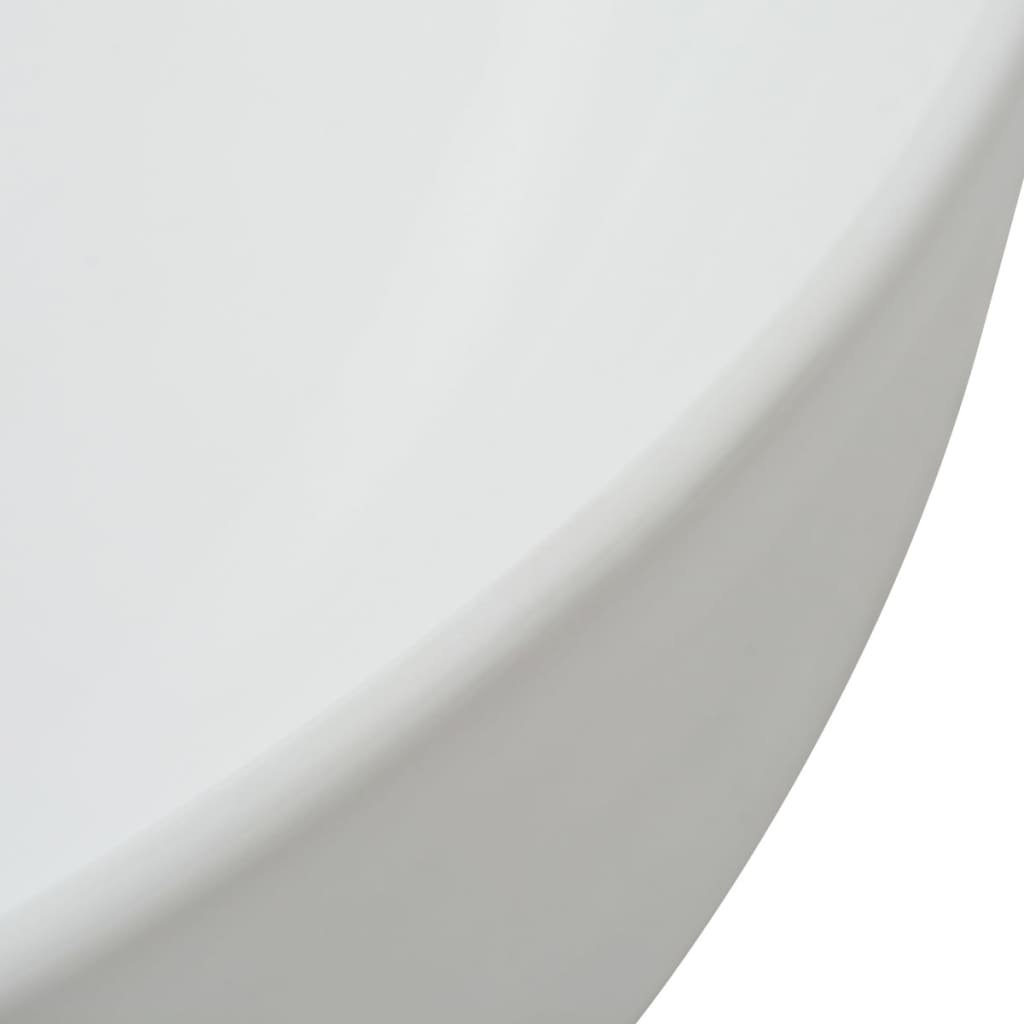 Lavabo triangular de cerámica blanco 50,5x41x12 cm