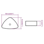 Lavabo triangular de cerámica blanco 50,5x41x12 cm
