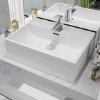 Lavabo con agujero grifo rectangular cerámica 46x25,5x12 negro