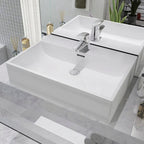 Lavabo con agujero grifo rectangular cerámica 46x25,5x12 negro