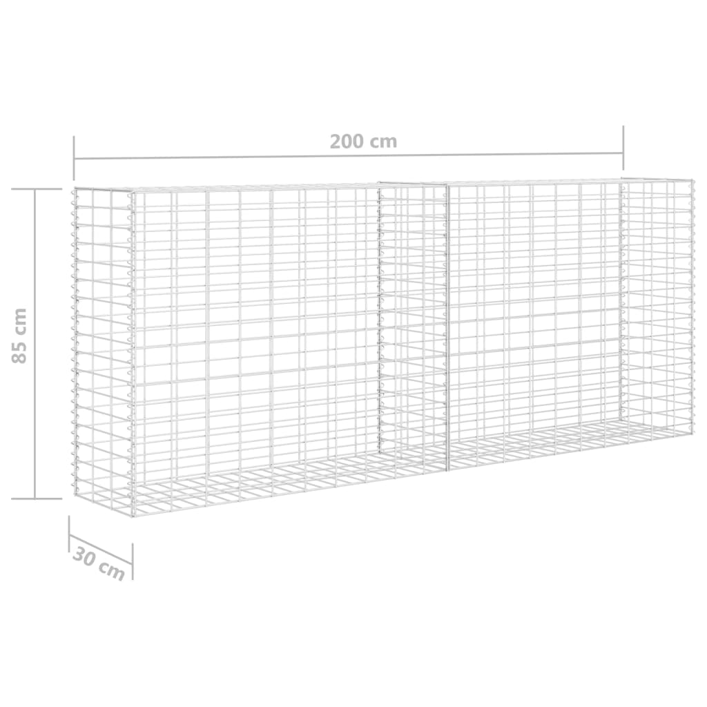 Cesta de gaviones de acero galvanizado 85x30x200 cm