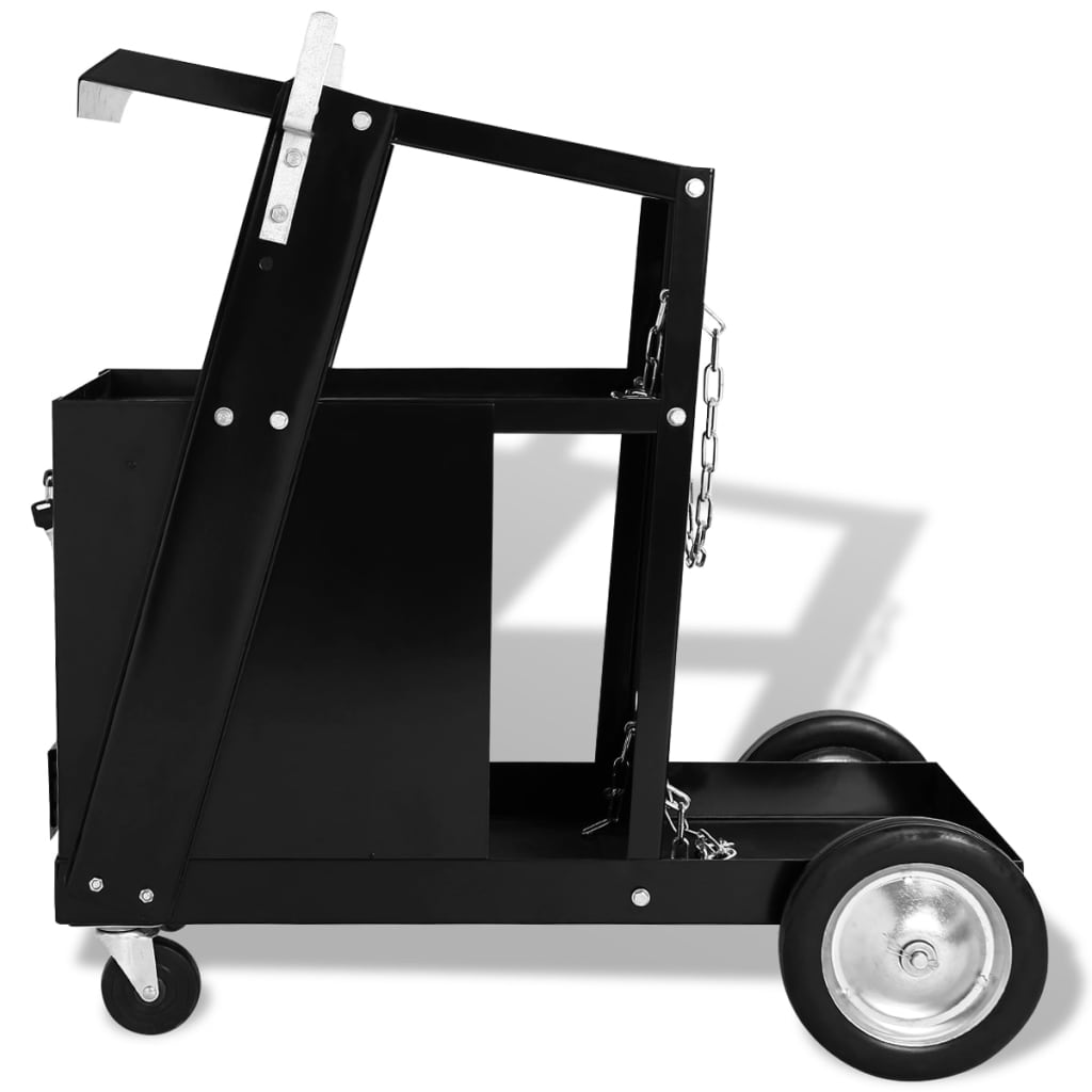 Carro de soldar con 4 cajones negro
