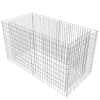 Arriate de acero de gaviones plateado 180x90x100 cm