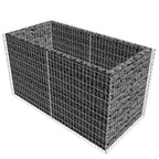 Arriate de acero de gaviones plateado 180x90x100 cm