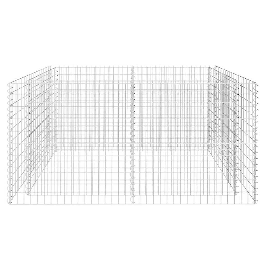 Arriate de acero de gaviones plateado 180x90x100 cm