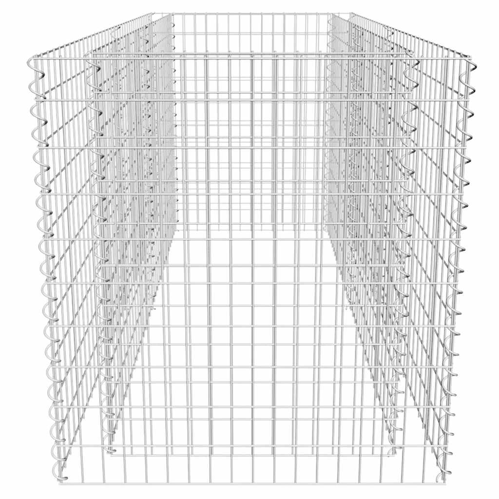 Arriate de acero de gaviones plateado 180x90x100 cm