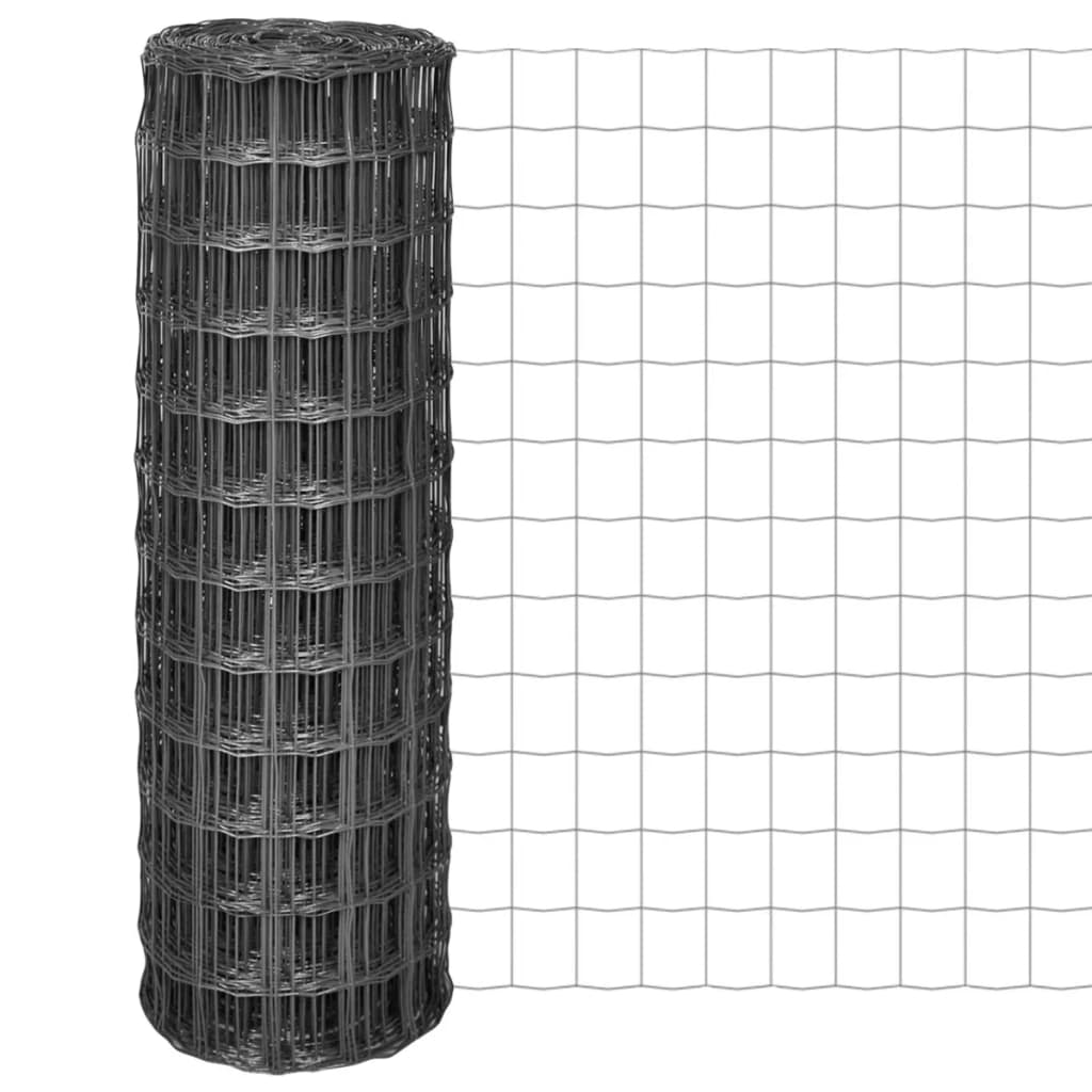 Euro Valla acero gris 10x1,5 m
