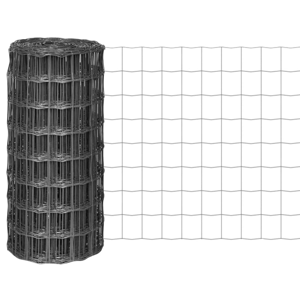 Euro Valla acero gris 10x1,5 m