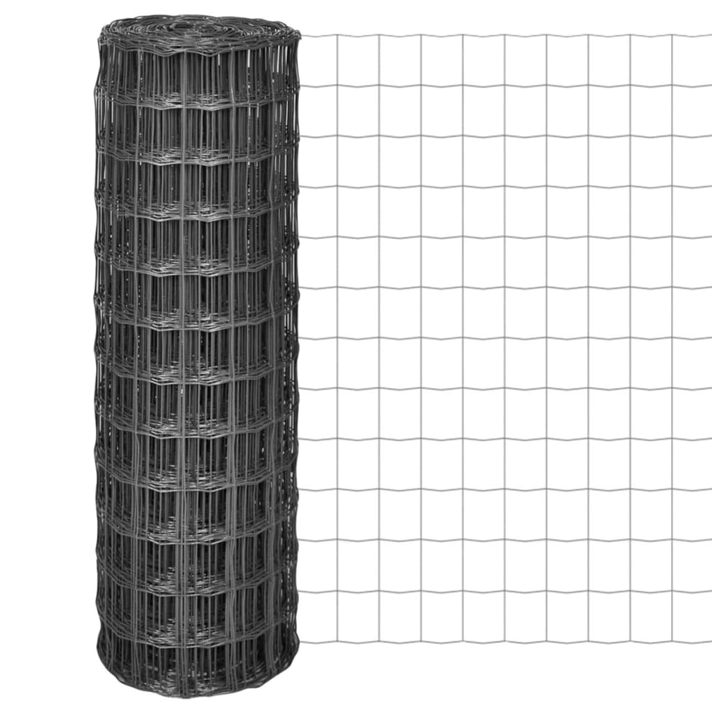 Euro Valla acero gris 10x1,5 m