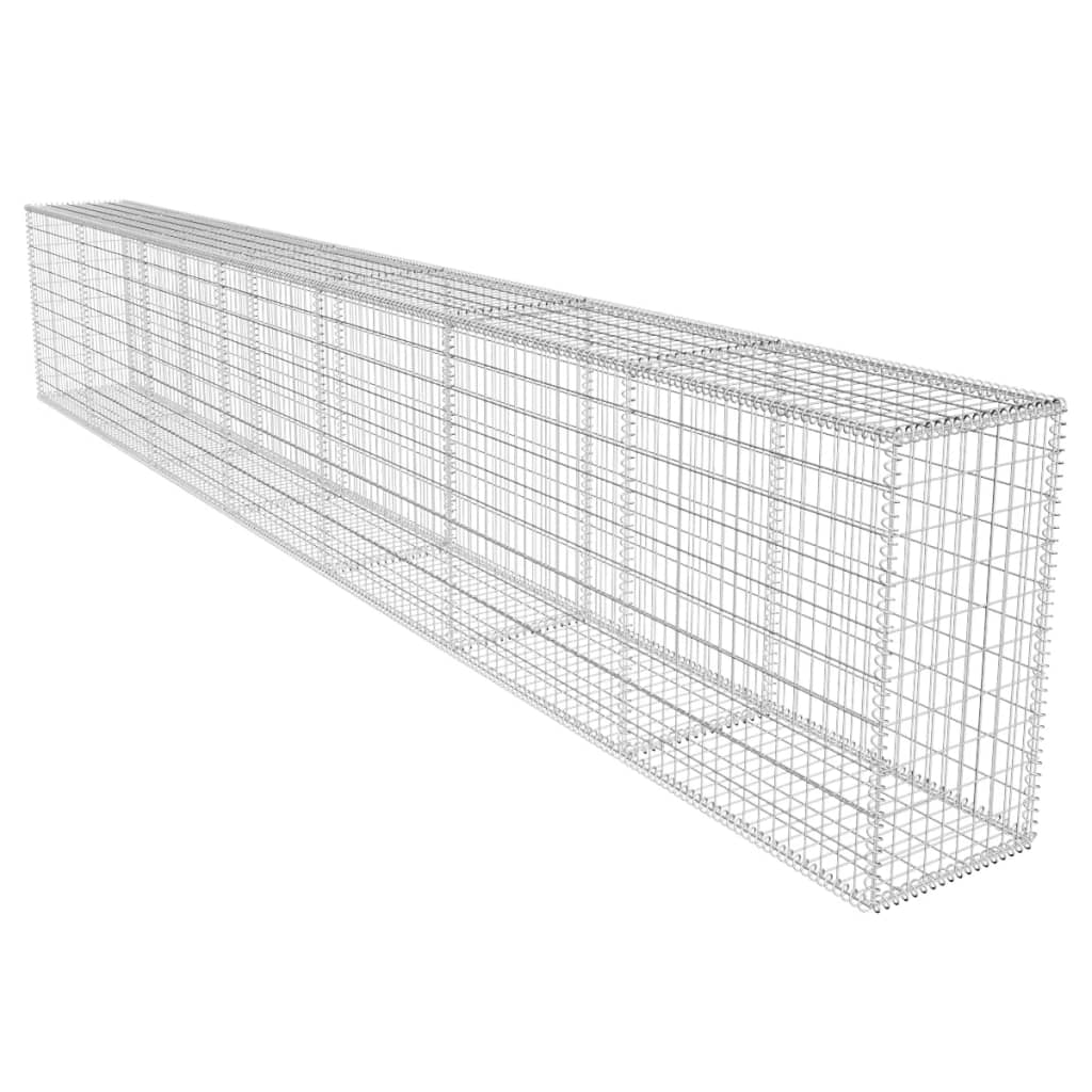 Muro de gaviones con cubierta acero galvanizado 600x50x100 cm