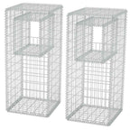 Cesta poste/jardinera de gaviones 2 unidades acero 50x50x120 cm