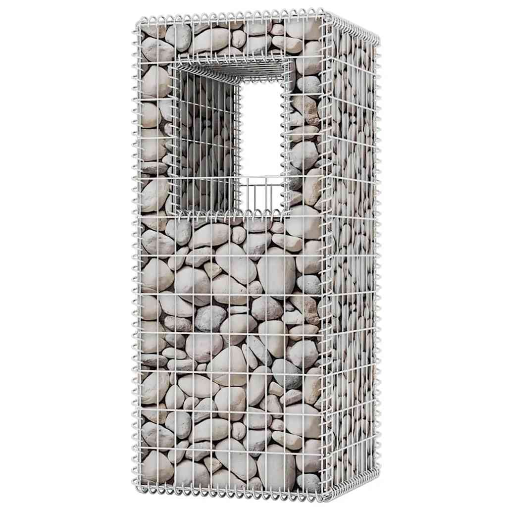 Cesta poste/jardinera de gaviones 2 unidades acero 50x50x120 cm