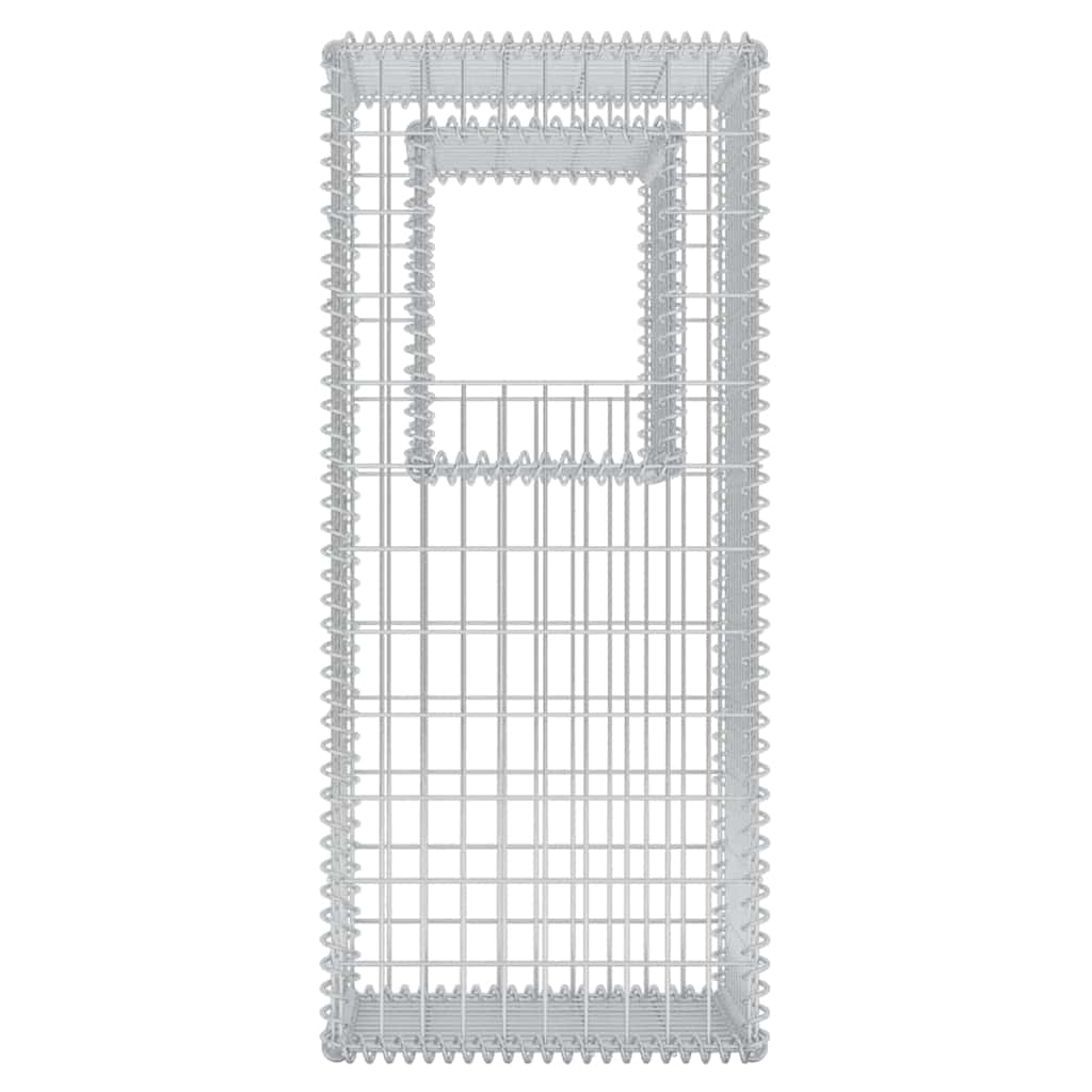 Cesta poste/jardinera de gaviones 2 unidades acero 50x50x120 cm