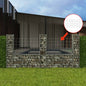 Cesta de gaviones forma de U 2 postes de hierro 140x20x100 cm