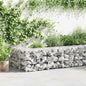 Cesta de gaviones forma de U 2 postes de hierro 140x20x100 cm