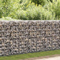 Cesta de gaviones forma de U 2 postes de hierro 140x20x100 cm