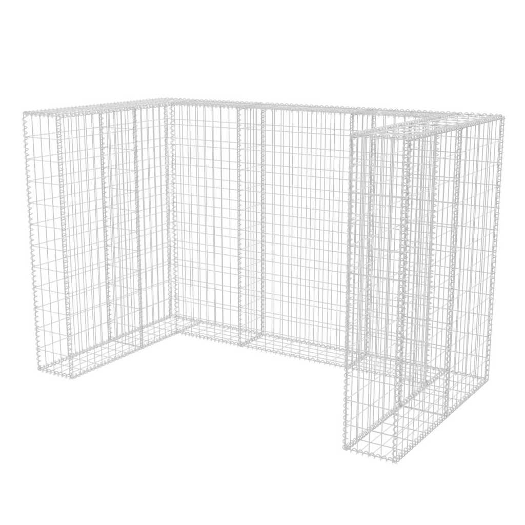 Gavión doble para cubo de basura acero 180x100x120 cm