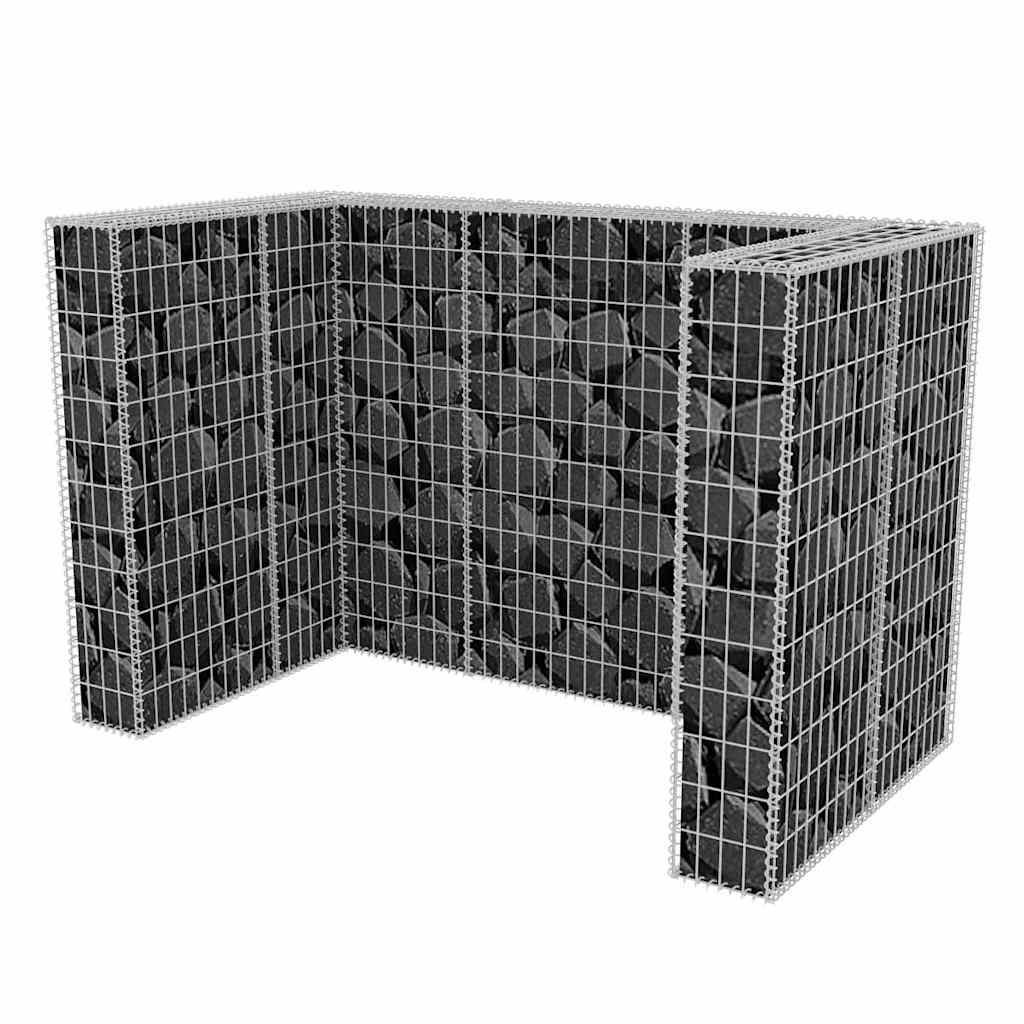 Gavión doble para cubo de basura acero 180x100x120 cm