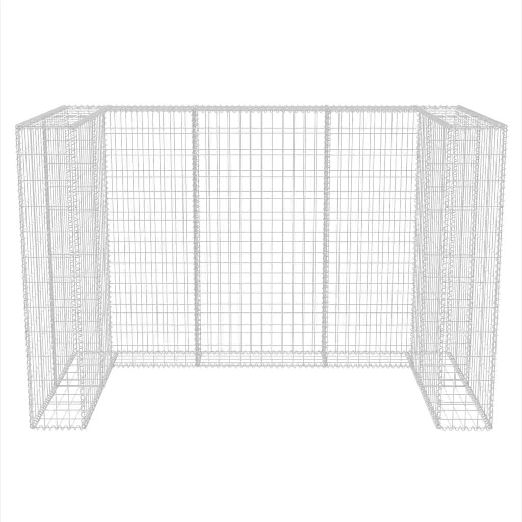 Gavión doble para cubo de basura acero 180x100x120 cm