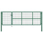 Portão de jardim com postes 350 x 120 cm aço verde