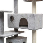 Rascador para gatos con poste rascador de sisal 125 cm gris