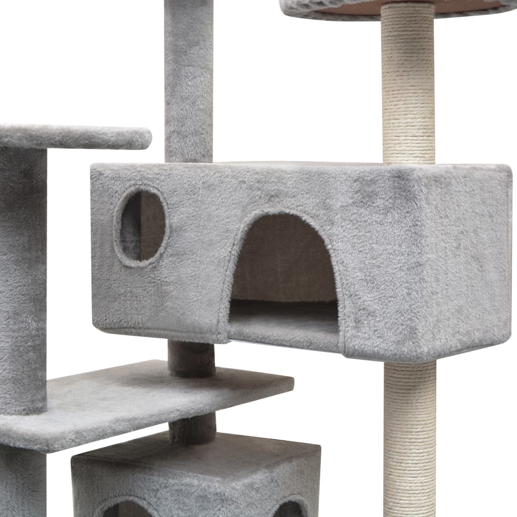 Rascador para gatos con poste rascador de sisal 125 cm gris