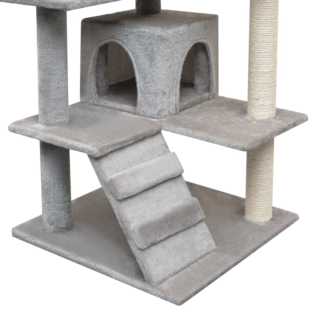 Rascador para gatos con poste rascador de sisal 125 cm gris