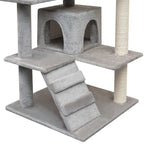 Rascador para gatos con poste rascador de sisal 125 cm gris