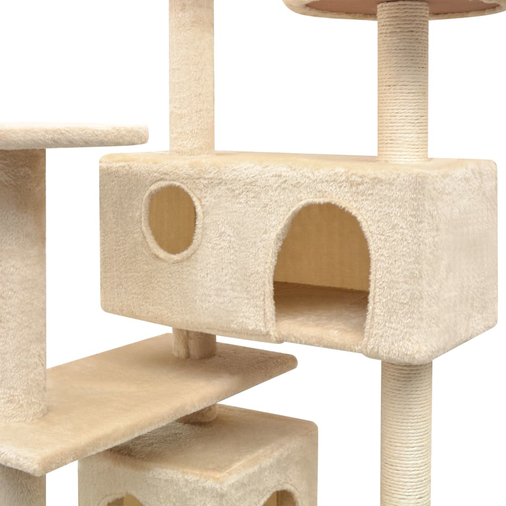 Rascador para gatos con poste rascador de sisal 125 cm beige