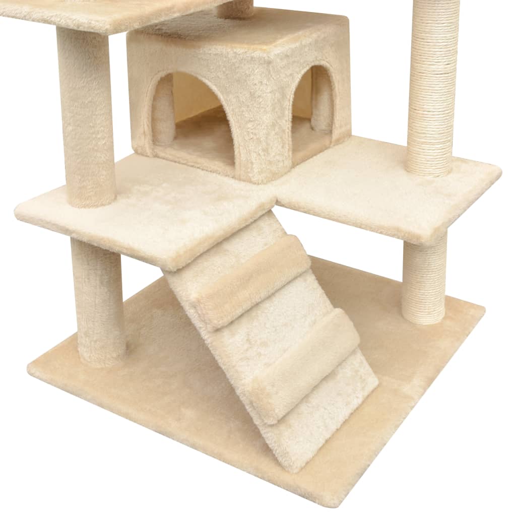 Rascador para gatos con poste rascador de sisal 125 cm beige
