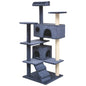 Arranhador para gatos, poste arranhador de sisal 125 cm azul escuro