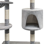 Rascador para gatos con poste rascador de sisal 125 cm gris