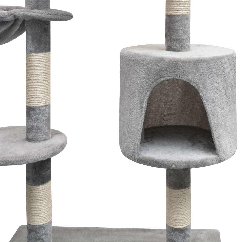 Rascador para gatos con poste rascador de sisal 125 cm gris