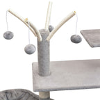 Rascador para gatos con poste rascador de sisal 125 cm gris