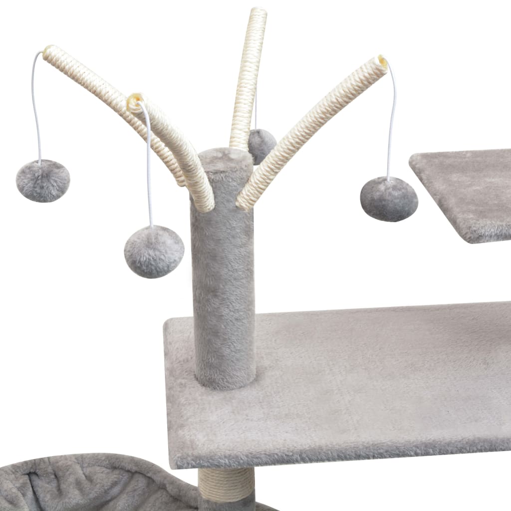 Rascador para gatos con poste rascador de sisal 125 cm gris