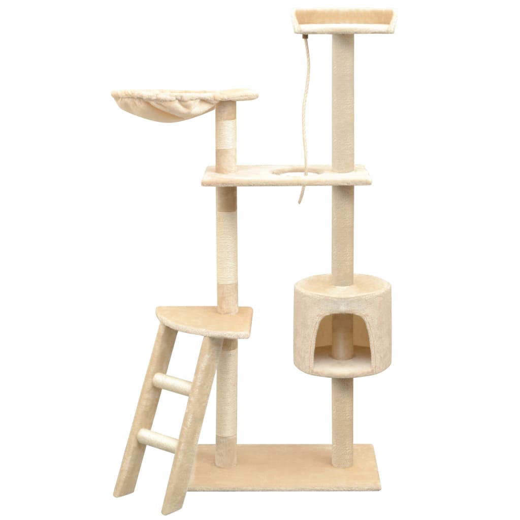 Rascador para gatos con poste rascador de sisal 125 cm gris
