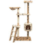 Rascador para gatos poste rascador de sisal 125cm huellas beige