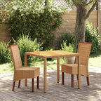Sillas de comedor 2 unidades ratán natural marrón